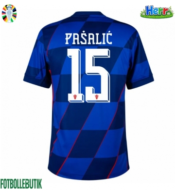 Kroatien Mario Pasalic #15 Bortatröja EM 2024 Kortärmad